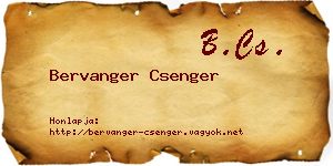 Bervanger Csenger névjegykártya